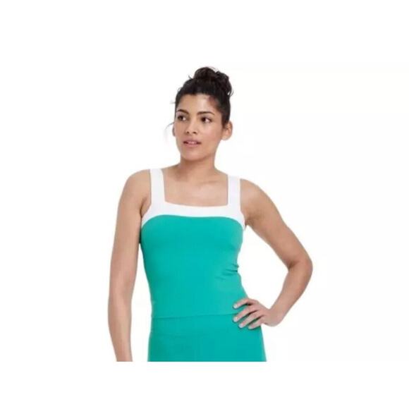 All in Motion Tank Resort Sleeveless Shelf Bra Wide Straps Green Women’s S - Picture 1 of 3